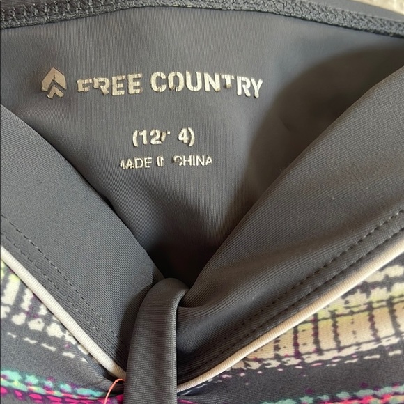 Free Country Pink and Purple Sleeveless Camisole Swim One Piece - Picture 2 of 9